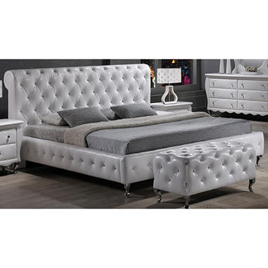Viviene White 4-Piece Leatherette Bedroom Set
