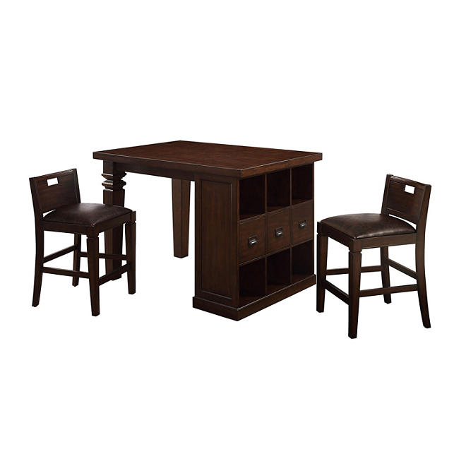 Bedford Project Table with 2 Matching Barstools
