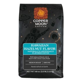 Copper Moon World Medium Roast Ground Coffee, Hawaiian Hazelnut, 40 oz.