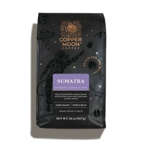 Copper Moon Dark Roast Whole Bean Coffee, Sumatra Blend 32 oz.
