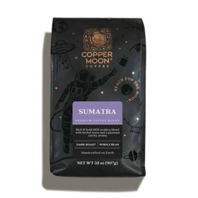 Copper Moon Dark Roast Whole Bean Coffee, Sumatra Blend, 32 oz.