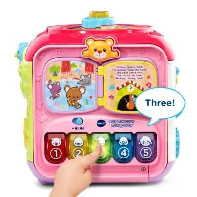 Pink VTech Sort and Discover Activity Cube 