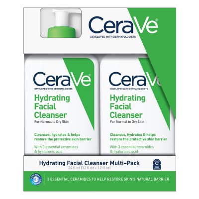 CeraVe Hydrating Facial Cleanser, Normal to Dry Skin (12 fl. oz
