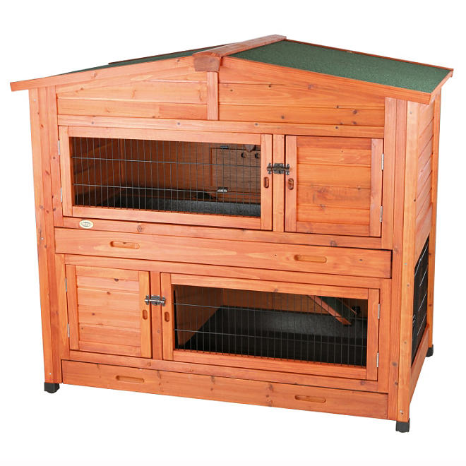 Trixie 2-Story Rabbit Hutch with Attic, Large (52.25" x 32.5" x 47")