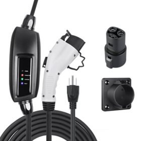 Lectron Level 1-2 (16A) NEMA 5-15 Charger with J1772 to Tesla Adapter and Mount Bundle