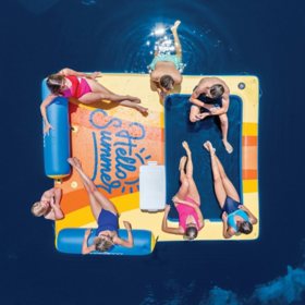 WOW Sports 8' x 10' Dropstitch Inflatable Dock with Mesh Seating