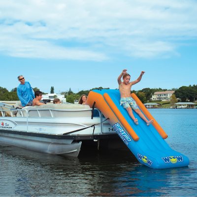 Sports Large Inflatable Zip Slide for Pontoon Boats Fun Sun Water Tube Lake