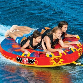 WOW Sports Superman Soft Top Towable Deck Tube 1 to 3 Person