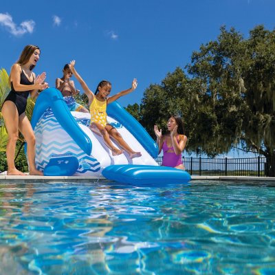 Inflatable pools with deals slides