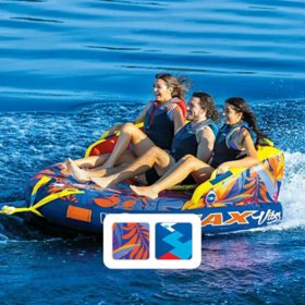 WOW Sports Inflatable Towable Tube for 1-3 Riders, Assorted Styles		