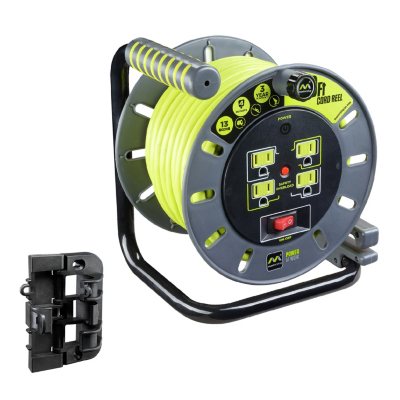 Masterplug Extension Cord Reel (60 ft.) with Wall Mounting Bracket ...