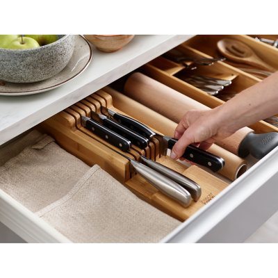 In Drawer Bamboo Chef Knives/Kitchen Knives Organizer Box - with