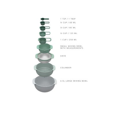 [-Measuring spoon old bowl large and small, dish drainer,]  400373 Joseph Joseph Nest 9 plus 9 piece set (japan import): Home & Kitchen