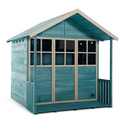 plum wooden playhouse teal