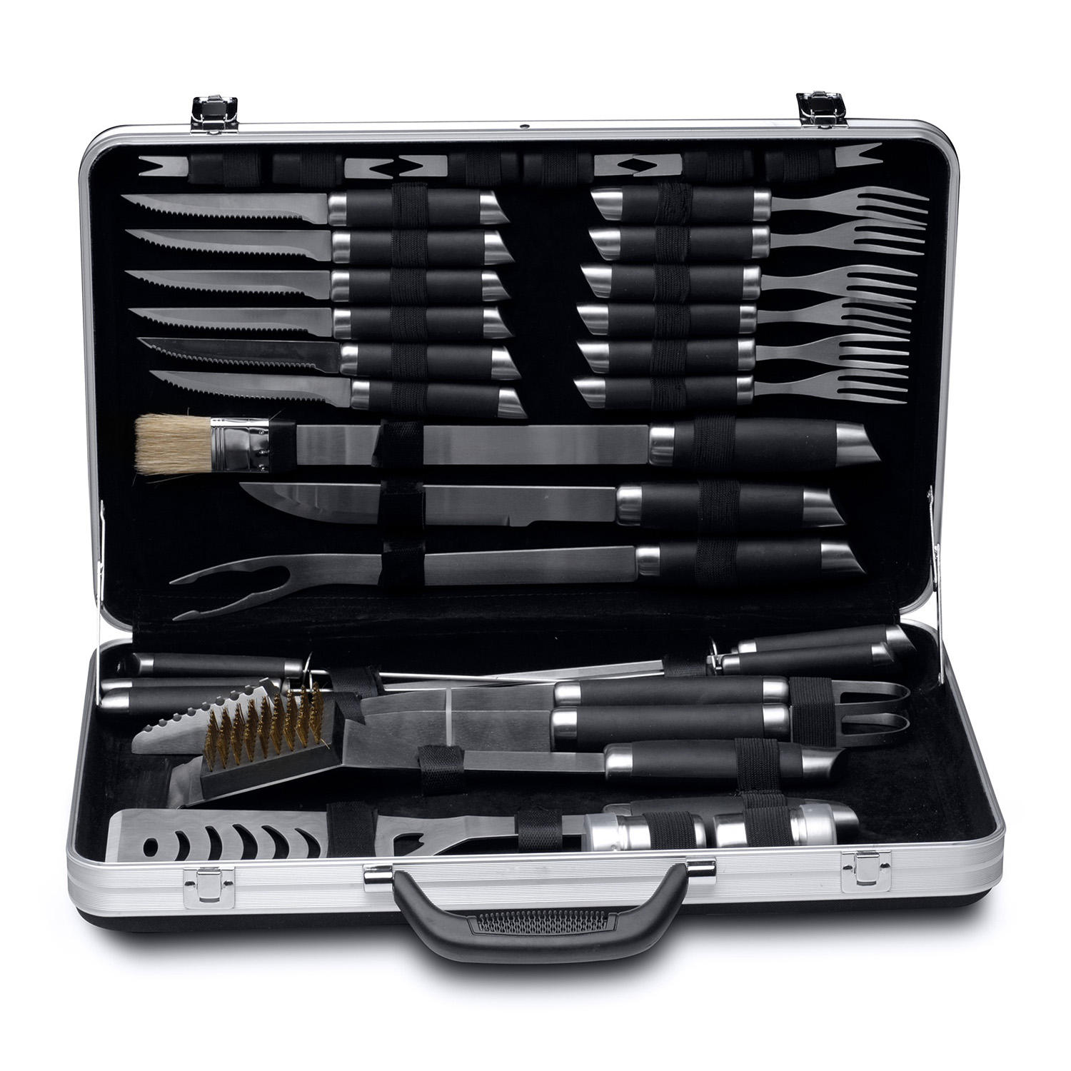 Geminis 33-Piece Stainless-Steel BBQ Set with Case