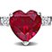 Ruby, variant on Lab Created Gemstone Tennis Necklace in Sterling Silver