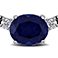 Blue Sapphire, variant on Lab Created Gemstone Tennis Necklace in Sterling Silver