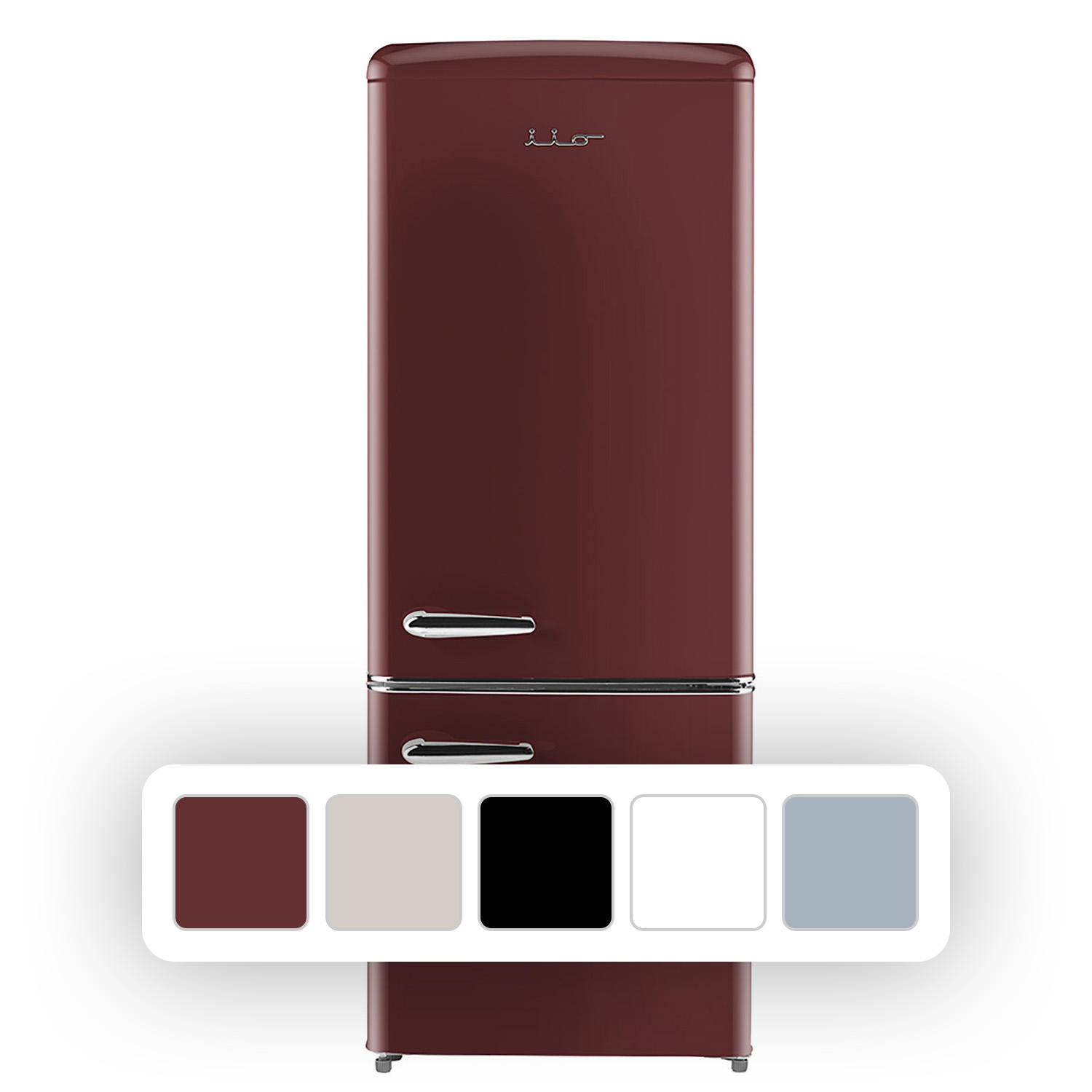 iio 7 Cu. Ft. Retro Refrigerator with Bottom Freezer (Wine Red)