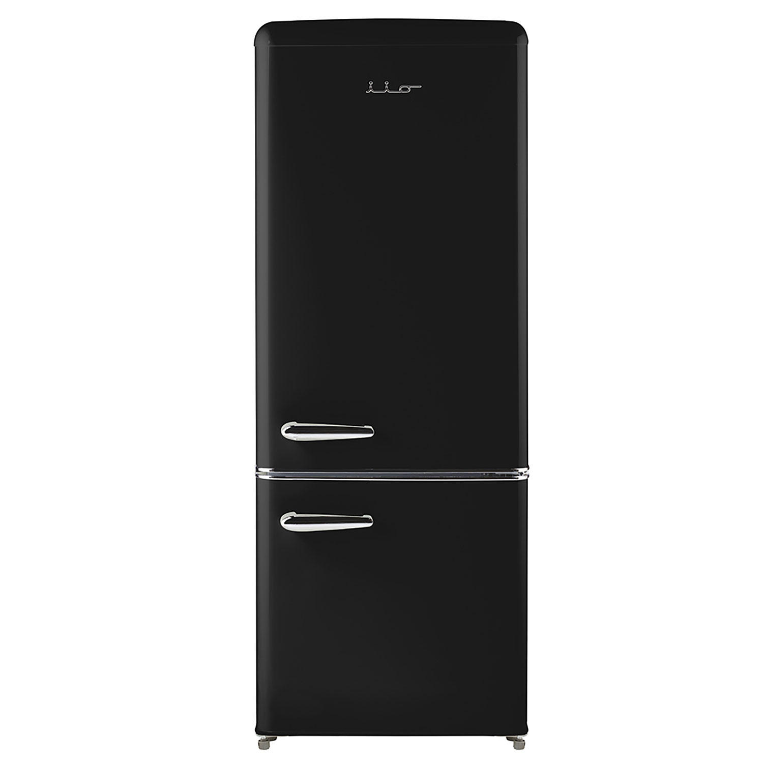 iio 7 Cu. Ft. Retro Refrigerator with Bottom Freezer (Midnight Black)