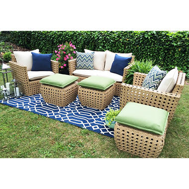 AE Outdoor Bethany 6 Piece Deep Seating with Sunbrella Fabric