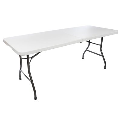 Maxchief 6’ Portable Indoor/Outdoor Use Fold-in-Half Table , White