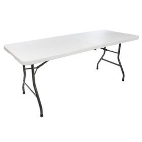 Maxchief 6’ Portable Indoor/Outdoor Use Fold-in-Half Table , White	