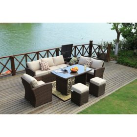 Dolores 7-Piece Patio Sectional Set With Cushions