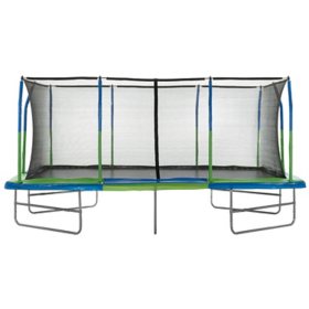 Upper Bounce Mega Trampoline with Fiber Flex Enclosure System, 10' X 17'