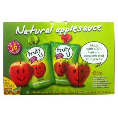 Fruty U Natural Applesauce Variety Pack - 3.53 oz. - 16 ct. - Sam's Club