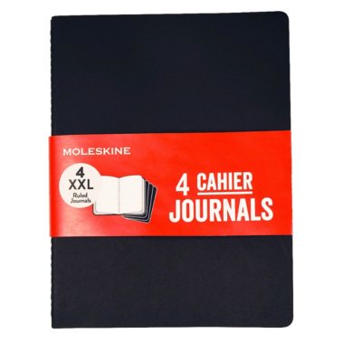 Moleskine 4 Pack XXL Ruled Cahier Journals, Black and Kraft Brown