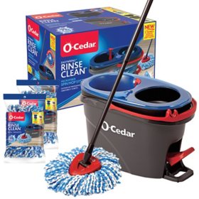  O-Cedar EasyWring RinseClean Microfiber Spin Mop with 2 Extra Refills