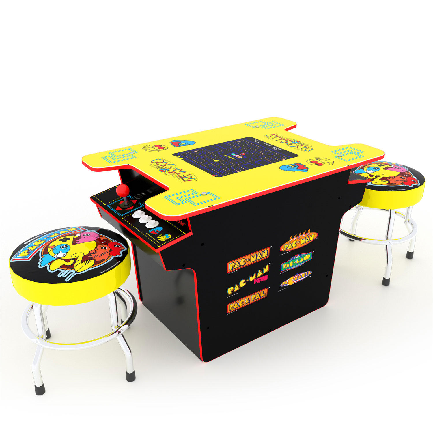 Pac-Man Head to Head Arcade Table with Two Pac-Man Gaming Stools