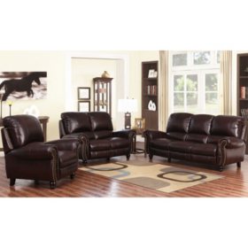 Taylor Top Grain Leather Reclining Sofa Loveseat And