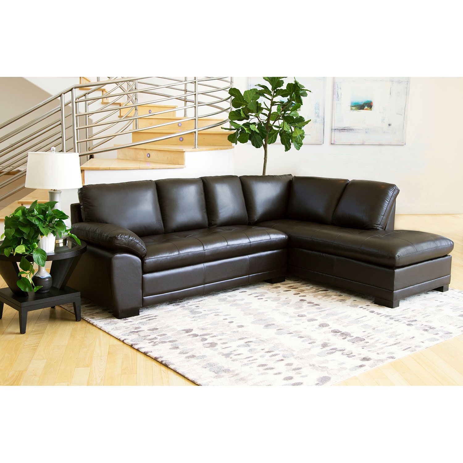 Westbury Top-Grain Leather Sectional Sofa