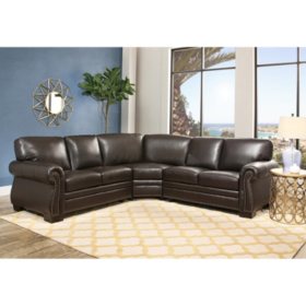 Blakely Top Grain Leather Sectional Sam S Club