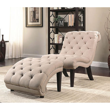 Ella Chaise Lounge Chair and Ottoman