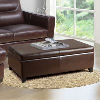 Palmer Leather Storage Ottoman with Flip Top
