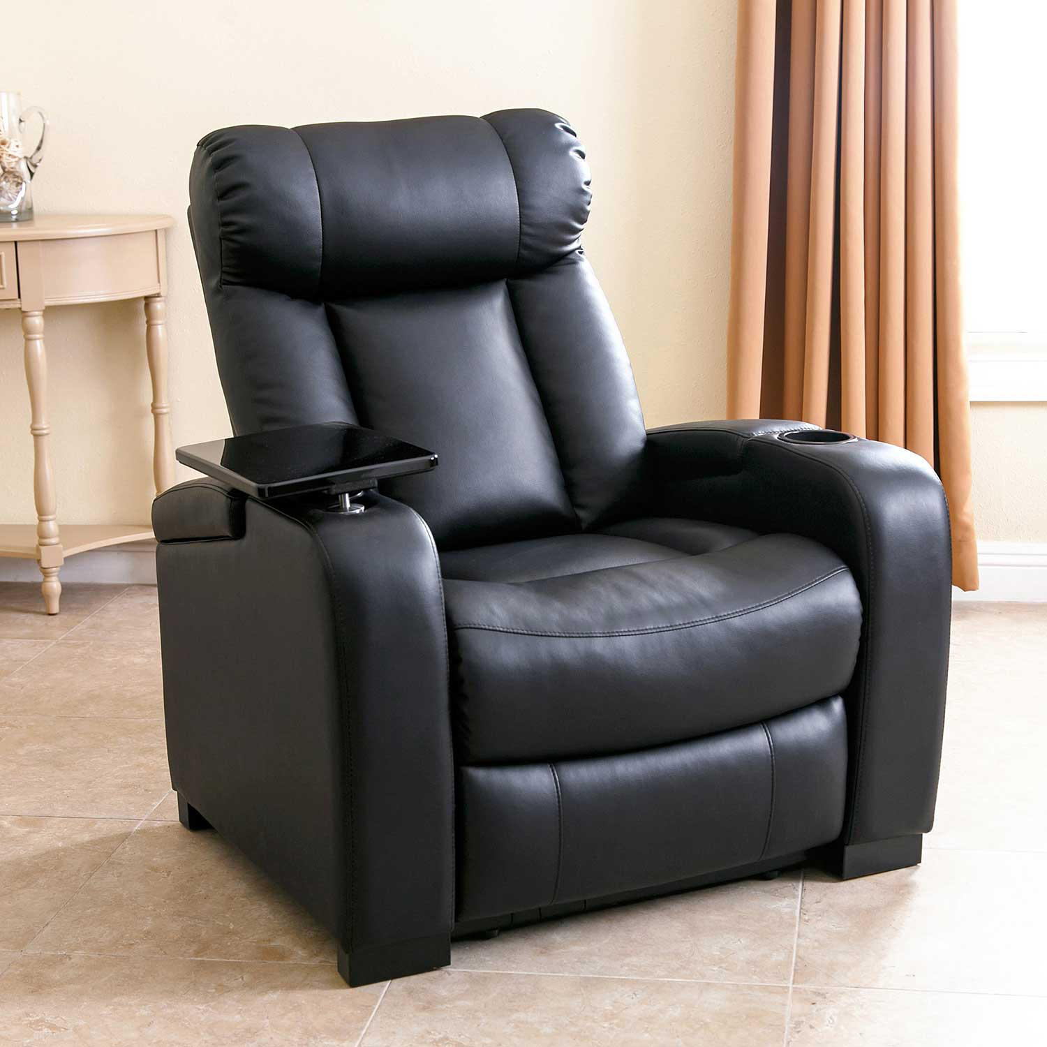 Abbyson Living Larson Leather Power Reclining Home Theater Chair