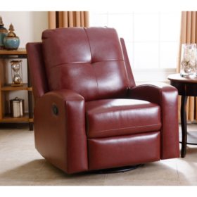 Stevens Leather Swivel Glider Recliner Assorted Colors