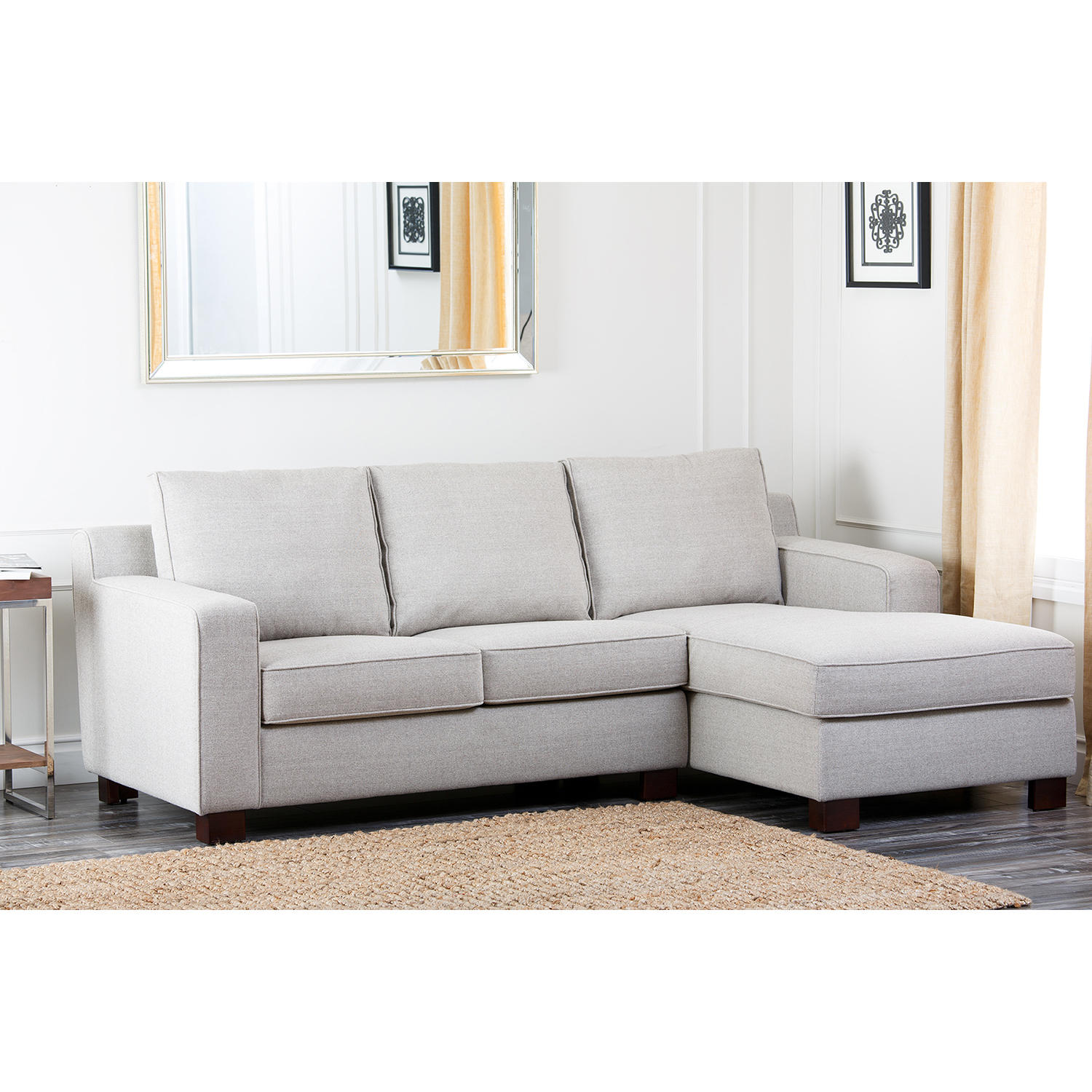 Beverly Gray Fabric Sectional Sofa