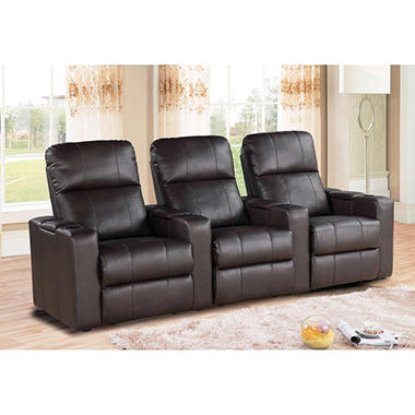 Parker Home Theater Leather Seating 3-Piece Set