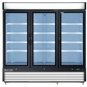 Maxx Cold X-Series Triple Door Merchandiser Refrigerator in Black (72 cu. ft.)