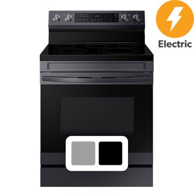 Samsung 6.3 Cu. Ft. Smart Freestanding Electric Range (Black Stainless Steel):- Black Stainless Steel