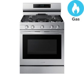 Samsung 6.3 Cu. Ft Freestanding Gas Range - Smart w/ Convection Oven & Stainless Cooktop