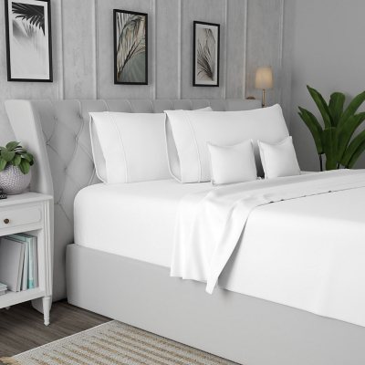 Super Soft Extra Deep Pocket Bed Sheet Set with Oversize Flat - On