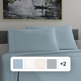 Purity Home 300-Thread-Count Organic Cotton Brushed Percale Pillowcases, Assorted Colors and Sizes