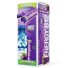 Zipfizz Energy Multi-Vitamin Hydration Drink Mix, Grape, 20 ct.