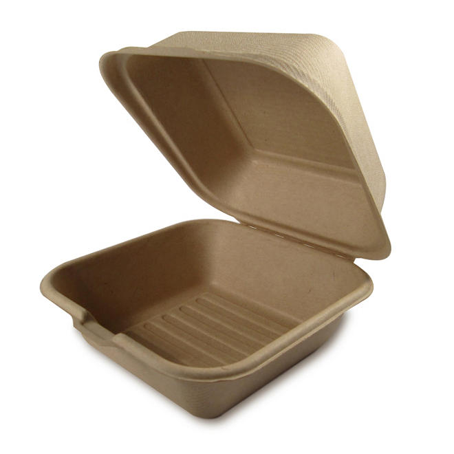 World Centric Compostable/Biodegradable Fiber Hinged 1 Compartment To-Go Boxes (500 ct.)