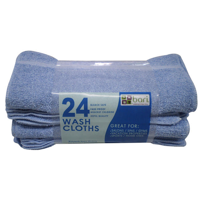 Washcloths - Blue - 12" x 12" - 24 pk.