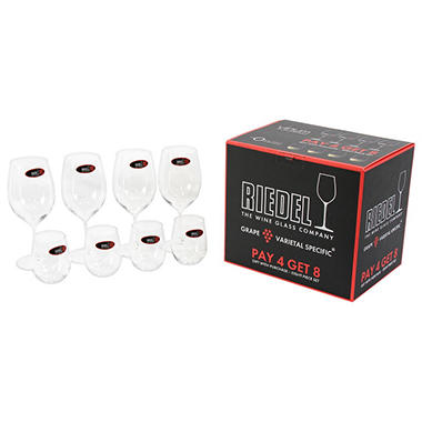Riedel Vinum Cabernet Sauvignon + “O” Chardonnay Wine Glass Set – 8 Pack